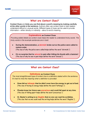 Science of Reading Text Comprehension for Older Students: Context Clues