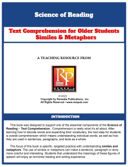 Science of Reading: Text Comprehension for Older Students Metaphors &amp; Similes Task Cards