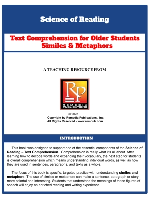 Science of Reading: Text Comprehension for Older Students Metaphors & Similes Task Cards