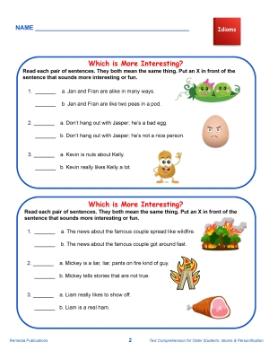 Science of Reading: Text Comprehension - Idioms & Personifications Science of Reading: Text Comprehension - Idioms & Personifications