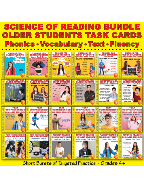 Science of Reading for Older Students - Phonics, Text Comprehension, Vocabulary, Fluency - 24-titles