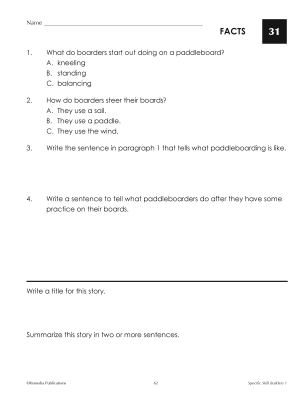 Finding Facts (Reading Level 2-3.5) | Short Passages | Comprehension Activities Finding Facts (Reading Level 2-3.5) | Short Passages | Comprehension Activities