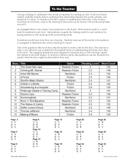 Using Context Clues (Reading Level 2-3.5) 15 Short High Interest Passages Using Context Clues (Reading Level 2-3.5) 15 Short High Interest Passages