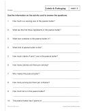Labels & Packaging: Life Skills Reading - Real Life - Comprehension Activities