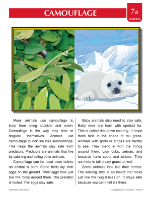 Camouflage - Science - Paired Texts - Fiction to Nonfiction Camouflage - Science - Paired Texts - Fiction to Nonfiction
