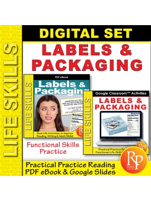 LABELS & PACKAGING Print & Google Set : Practical Practice Reading 