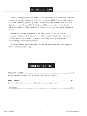 LABELS & PACKAGING Print & Google Set : Practical Practice Reading 