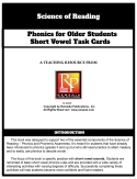 Science of Reading - Phonics For Older Students: Short Vowel Task Cards