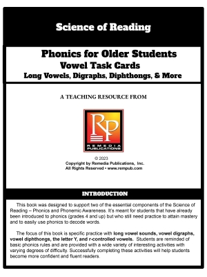 Science Of Reading Phonics for Older Students: Long Vowel Task Cards