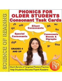 Science of Reading - Phonics for Older Students: Consonant Task Cards Science of Reading - Phonics for Older Students: Consonant Task Cards