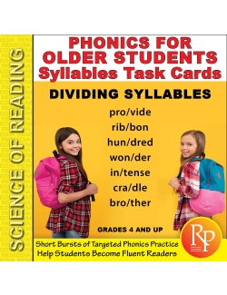 Science of Reading - Phonics for Older Students: Syllables Task Cards Science of Reading - Phonics for Older Students: Syllables Task Cards