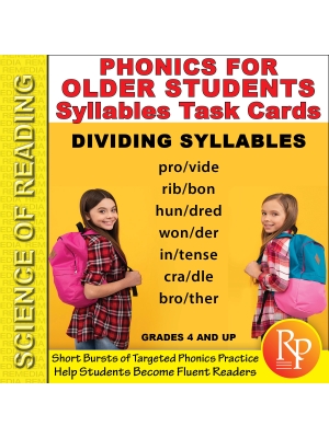 Science of Reading - Phonics for Older Students: Syllables Task Cards Science of Reading - Phonics for Older Students: Syllables Task Cards