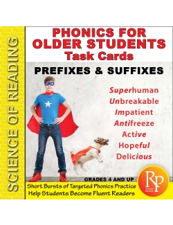 Science Of Reading - Phonics for Older Students: Prefixes & Suffixes Task Cards Science Of Reading - Phonics for Older Students: Prefixes & Suffixes Task Cards
