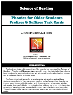 Science Of Reading - Phonics for Older Students: Prefixes & Suffixes Task Cards Science Of Reading - Phonics for Older Students: Prefixes & Suffixes Task Cards