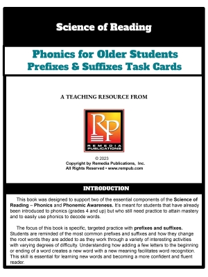 Science Of Reading - Phonics for Older Students: Prefixes & Suffixes Task Cards Science Of Reading - Phonics for Older Students: Prefixes & Suffixes Task Cards