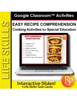 EASY RECIPE COMPREHENSION: Simple Cooking Activities | Special Ed GOOGLE SLIDES