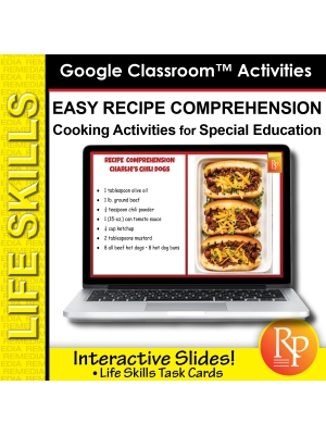EASY RECIPE COMPREHENSION: Simple Cooking Activities | Special Ed GOOGLE SLIDES EASY RECIPE COMPREHENSION: Simple Cooking Activities | Special Ed GOOGLE SLIDES
