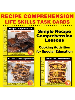Recipe Comprehension Bundle: Life Skills - Cooking Activities (eBook 3-set) Recipe Comprehension Bundle: Life Skills - Cooking Activities (eBook 3-set)