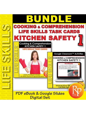 Kitchen Safety 1: Cooking Life Skills Activities - Google Slides & Print PDF Set Kitchen Safety 1: Cooking Life Skills Activities - Google Slides & Print PDF Set