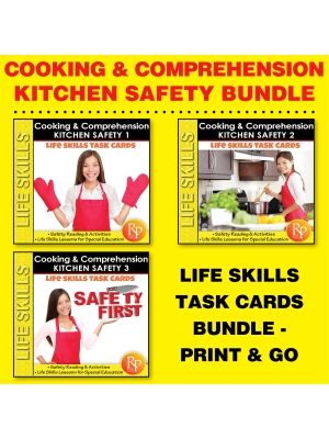 KITCHEN SAFETY BUNDLE: Cooking, Life Skills, Comprehension, Task Cards - Google Slides Set KITCHEN SAFETY BUNDLE: Cooking, Life Skills, Comprehension, Task Cards - Google Slides Set