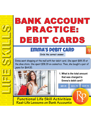 Bank Account Practice - Debit cards - Task Cards Bank Account Practice - Debit cards - Task Cards