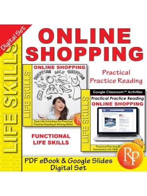 Online Shopping PDF & GOOGLE: Functional Life Skills - Comprehension Activities Online Shopping PDF & GOOGLE: Functional Life Skills - Comprehension Activities