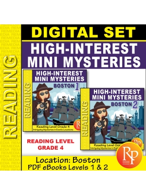 High-Interest Mini Mysteries: Boston - Levels 1 & 2 Set High-Interest Mini Mysteries: Boston - Levels 1 & 2 Set