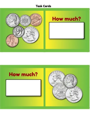 43 Counting Money Task Cards: Adding Coins Daily Warm-ups | colorful & fun 43 Counting Money Task Cards: Adding Coins Daily Warm-ups | colorful & fun
