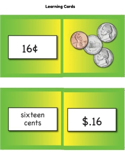Money Learning Cards: Visual Lessons &amp; Games - Counting Coins &amp; Writing Amounts