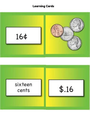 Money Learning Cards: Visual Lessons & Games - Counting Coins & Writing Amounts