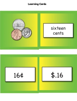Money Learning Cards: Visual Lessons &amp; Games - Counting Coins &amp; Writing Amounts