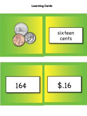Money Learning Cards: Visual Lessons & Games - Counting Coins & Writing Amounts
