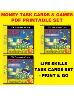 Counting Money Complete Set: Hands-on Games, Task Cards &amp; Visual Lessons