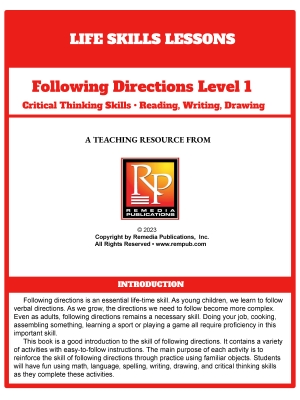 Life Skills Lessons: Following Directions Level 1 Life Skills Lessons: Following Directions Level 1