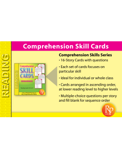 Comprehension Skill Cards - Sequence (RL 3.0-4.5) Comprehension Skill Cards - Sequence (RL 3.0-4.5)