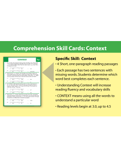 Comprehension Skill Cards - Finding Context (RL 3.0-4.5) Comprehension Skill Cards - Finding Context (RL 3.0-4.5)