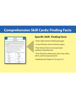 FREE! Finding The Facts - Comprehension Skill Cards - Passages - Activities FREE! Finding The Facts - Comprehension Skill Cards - Passages - Activities