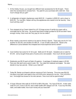 SHOPPING MALL MATH: Math Word Problems - PDF &amp; Google Set