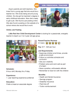 FREE! Getting A Job: Preschool Teacher - Independent Living - Life Skills FREE! Getting A Job: Preschool Teacher - Independent Living - Life Skills