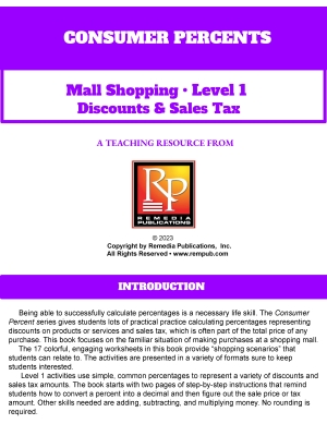 Consumer Percents - Mall Shopping: Discounts & Sales Tax Level 1 - Real World Activities Consumer Percents - Mall Shopping: Discounts & Sales Tax Level 1 - Real World Activities