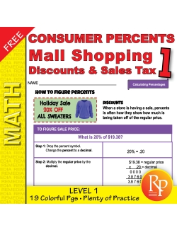 Consumer Percents: Mall Shopping - Level 1 - Discounts & Sales Tax Consumer Percents: Mall Shopping - Level 1 - Discounts & Sales Tax
