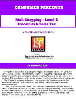 Consumer Percents - Mall Shopping: Discounts & Sales Tax Level 2 Consumer Percents - Mall Shopping: Discounts & Sales Tax Level 2