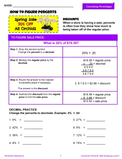 Consumer Percents - Mall Shopping: Discounts & Sales Tax Level 2 Consumer Percents - Mall Shopping: Discounts & Sales Tax Level 2