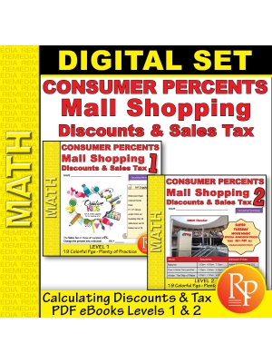 Consumer Percents - Mall Shopping: Discounts & Sales Tax - Levels 1 & 2 Consumer Percents - Mall Shopping: Discounts & Sales Tax - Levels 1 & 2
