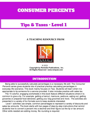 Consumer Percents: Tips & Taxes Level 1 Consumer Percents: Tips & Taxes Level 1