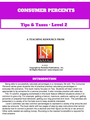 Consumer Percents: Tips & Taxes Level 2 Consumer Percents: Tips & Taxes Level 2