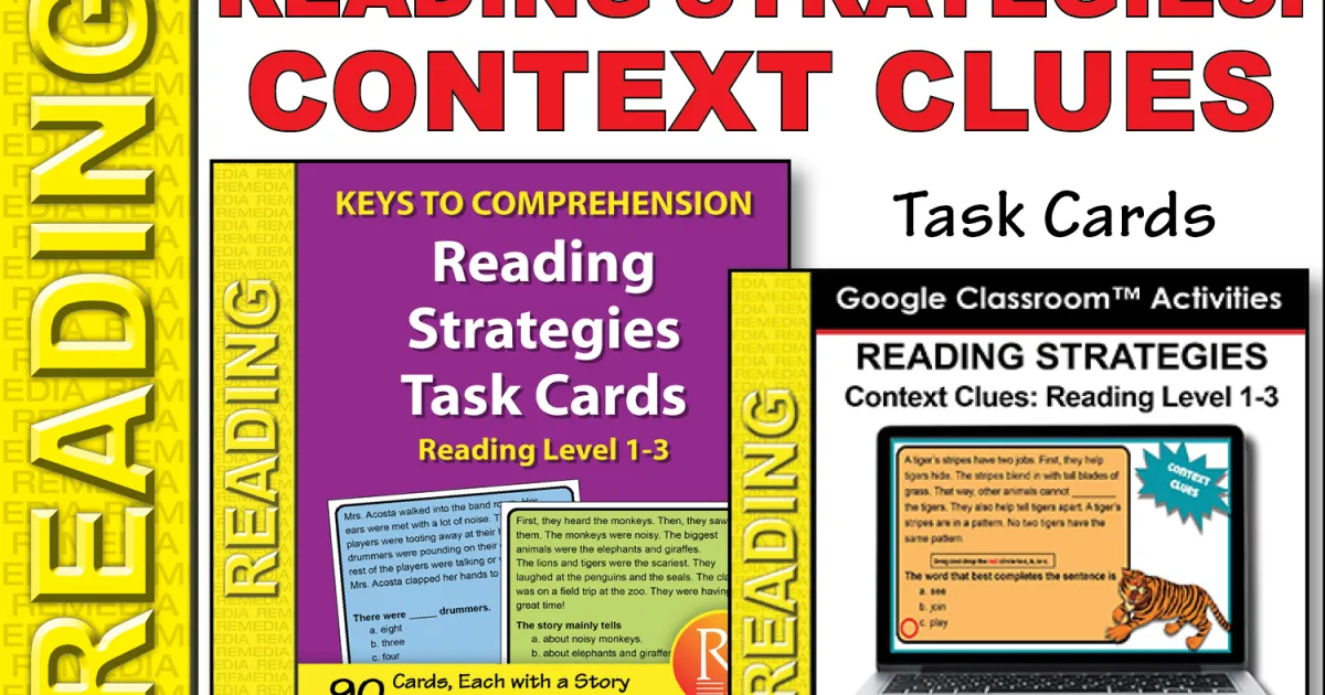Context Clues Reading Strategies - Rdg Lvl 1-3 | Comprehension | Google ...