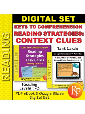 Context Clues Reading Strategies - Rdg Lvl 1-3 Google Classroom Activities & 90-Reading Skill Cards Context Clues Reading Strategies - Rdg Lvl 1-3 Google Classroom Activities & 90-Reading Skill Cards