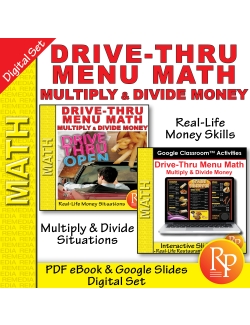 Drive Thru Menu Math: PDF & Google Bundle | Multiply & Divide | Life Skills Drive Thru Menu Math: PDF & Google Bundle | Multiply & Divide | Life Skills
