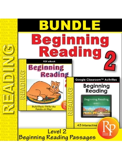 Beginning Reading Passages &amp; Comprehension: Google &amp; PDF Set